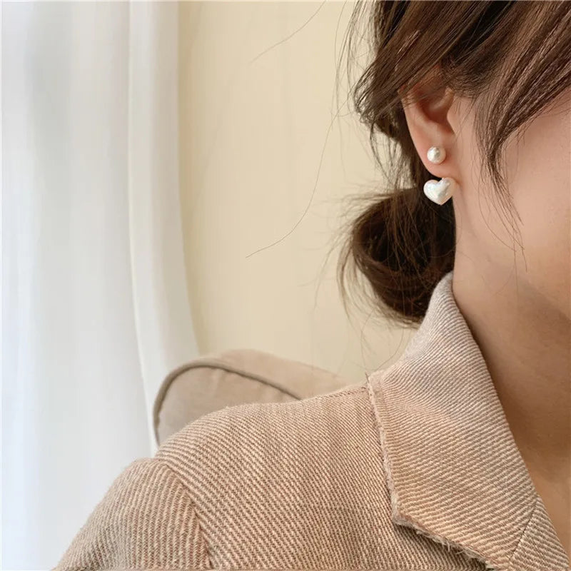 Pearl Heart Earrings