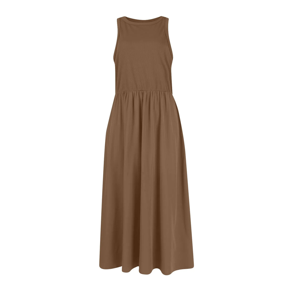 Sleeveless Patchwork Knit Racerback Sundress