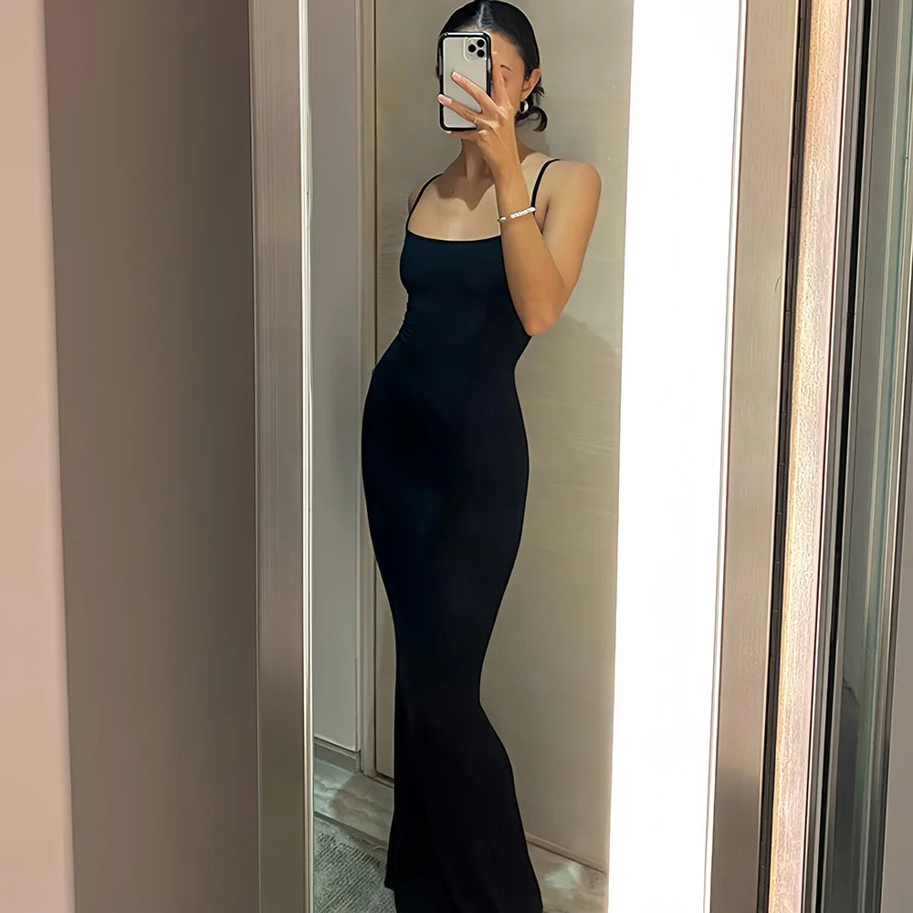 Casual Lounge Slip Dress - Sexy Backless Bodycon Maxi Dress