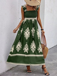 Summer Floral Spaghetti Strap Long Dress for Women