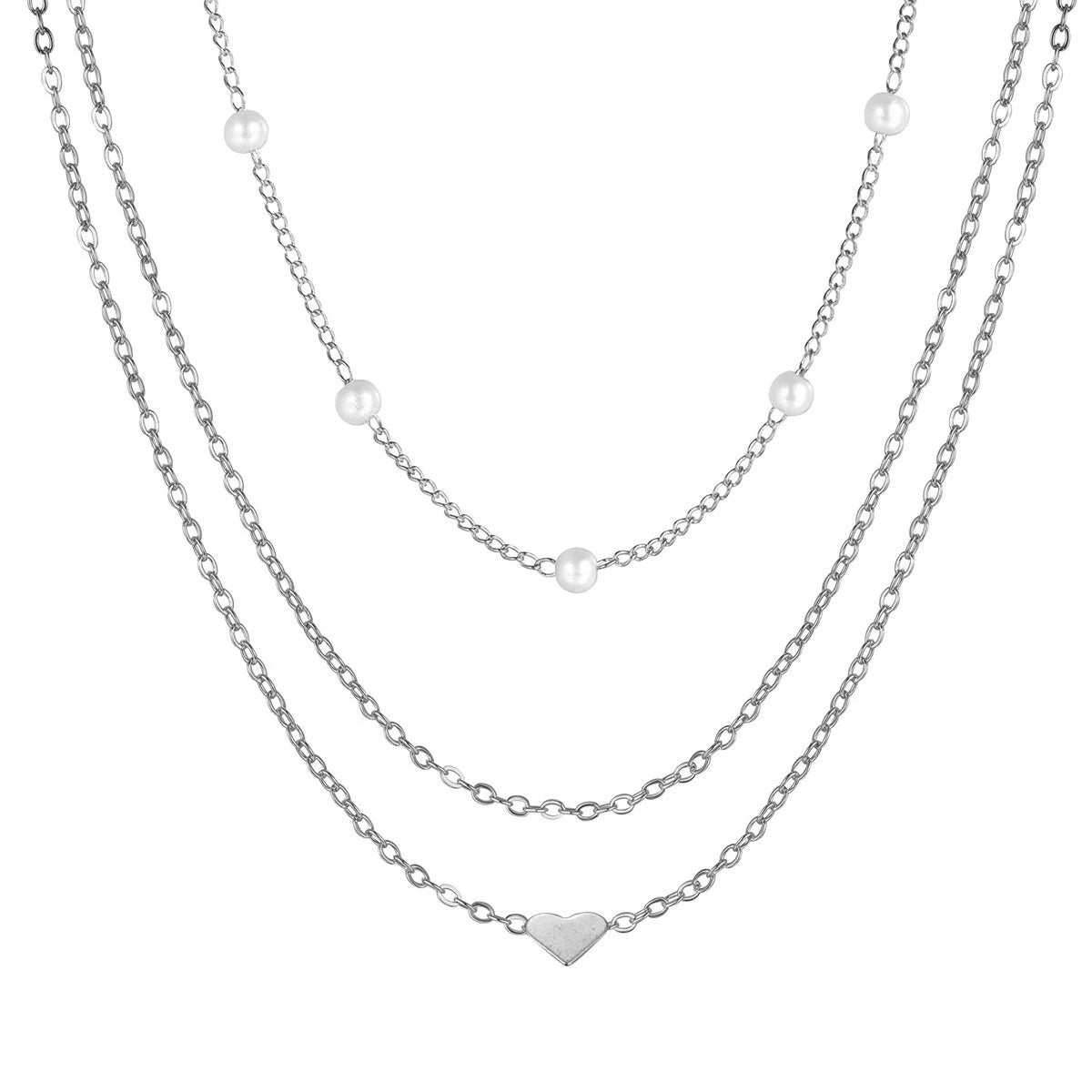 LATS Heart Double Layer Pearl Choker
