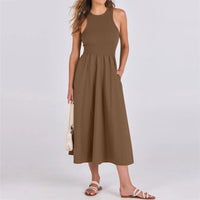 Sleeveless Patchwork Knit Racerback Sundress