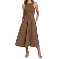 Sleeveless Patchwork Knit Racerback Sundress