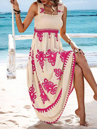 Summer Floral Spaghetti Strap Long Dress for Women