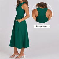 Sleeveless Patchwork Knit Racerback Sundress