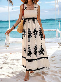 Summer Floral Spaghetti Strap Long Dress for Women