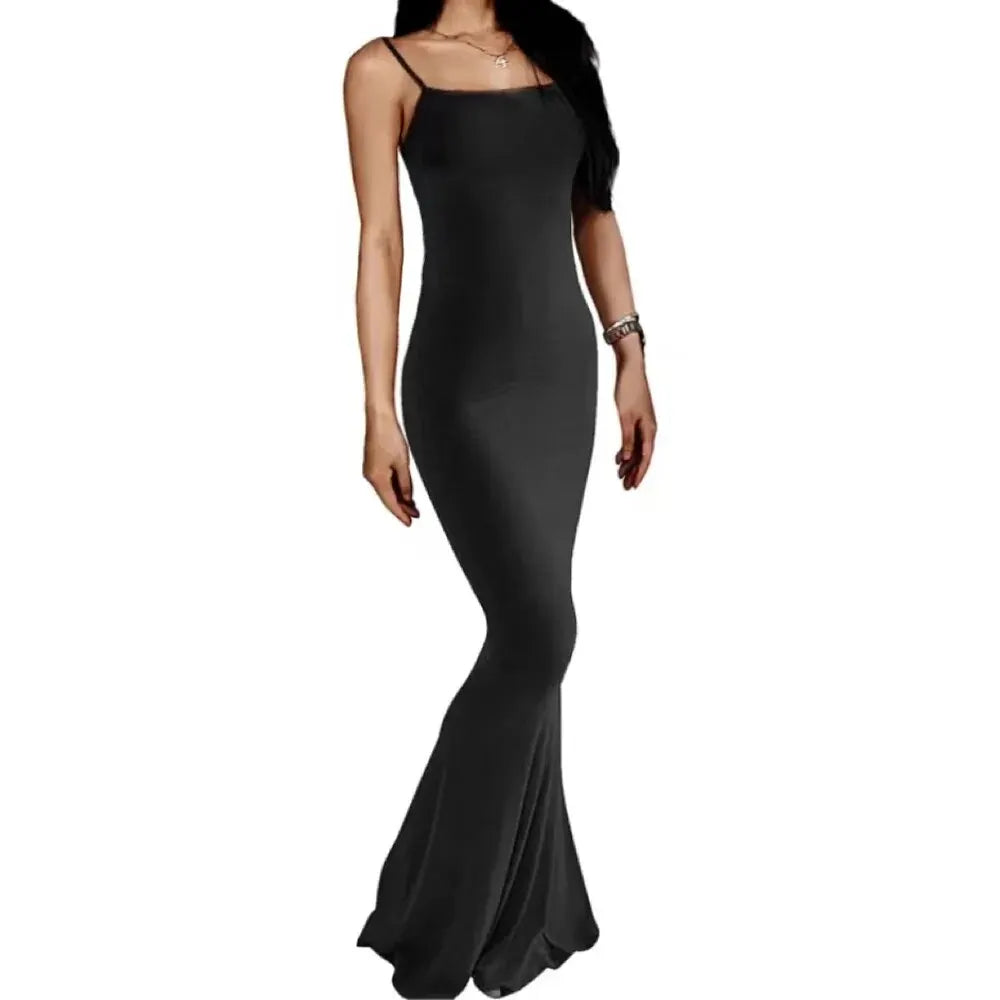 Casual Lounge Slip Dress - Sexy Backless Bodycon Maxi Dress
