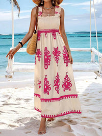 Summer Floral Spaghetti Strap Long Dress for Women
