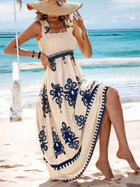 Summer Floral Spaghetti Strap Long Dress for Women