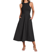 Sleeveless Patchwork Knit Racerback Sundress