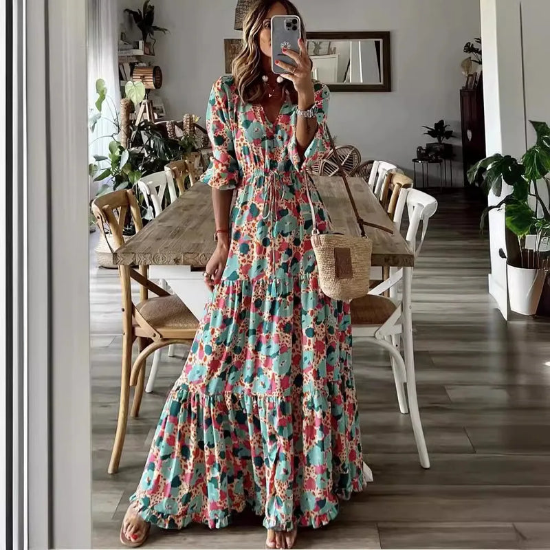 Elegant Women’s Flower Long Dress