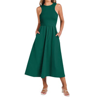 Sleeveless Patchwork Knit Racerback Sundress