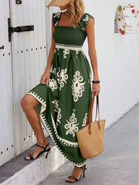 Summer Floral Spaghetti Strap Long Dress for Women