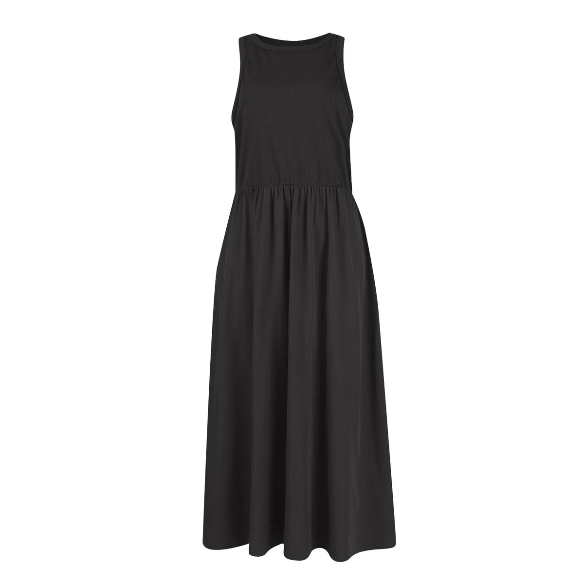 Sleeveless Patchwork Knit Racerback Sundress
