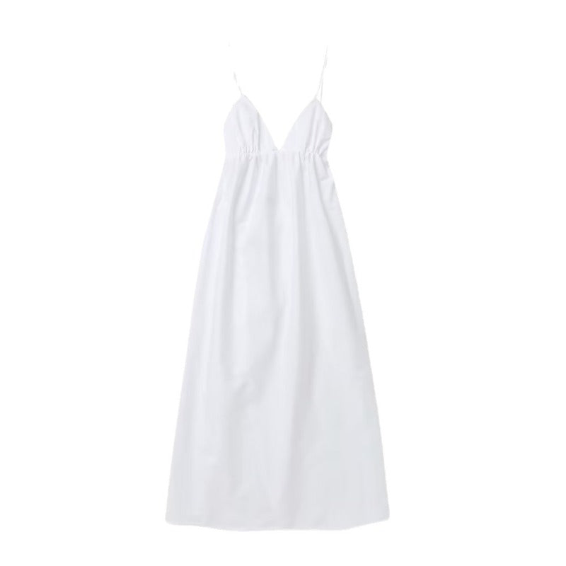 Sexy Backless V-Neck Midi Dress