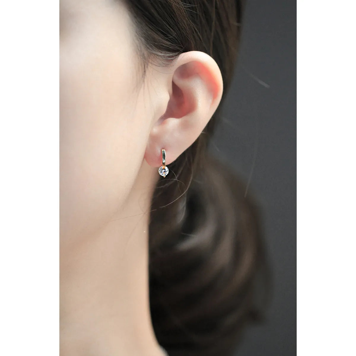 Zircon Gold Stud Earrings