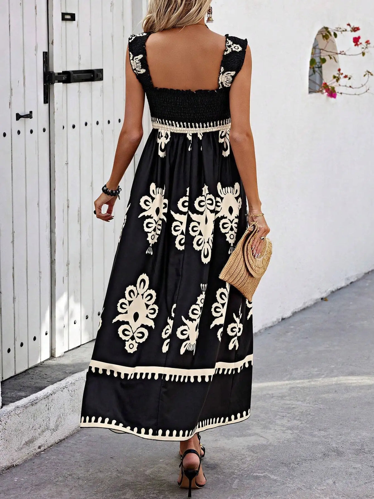Summer Floral Spaghetti Strap Long Dress for Women