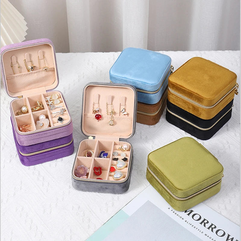 Velvet Travel Jewelry Box