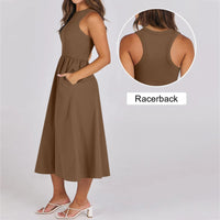 Sleeveless Patchwork Knit Racerback Sundress
