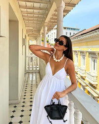Sexy Backless V-Neck Midi Dress