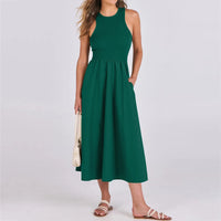 Sleeveless Patchwork Knit Racerback Sundress