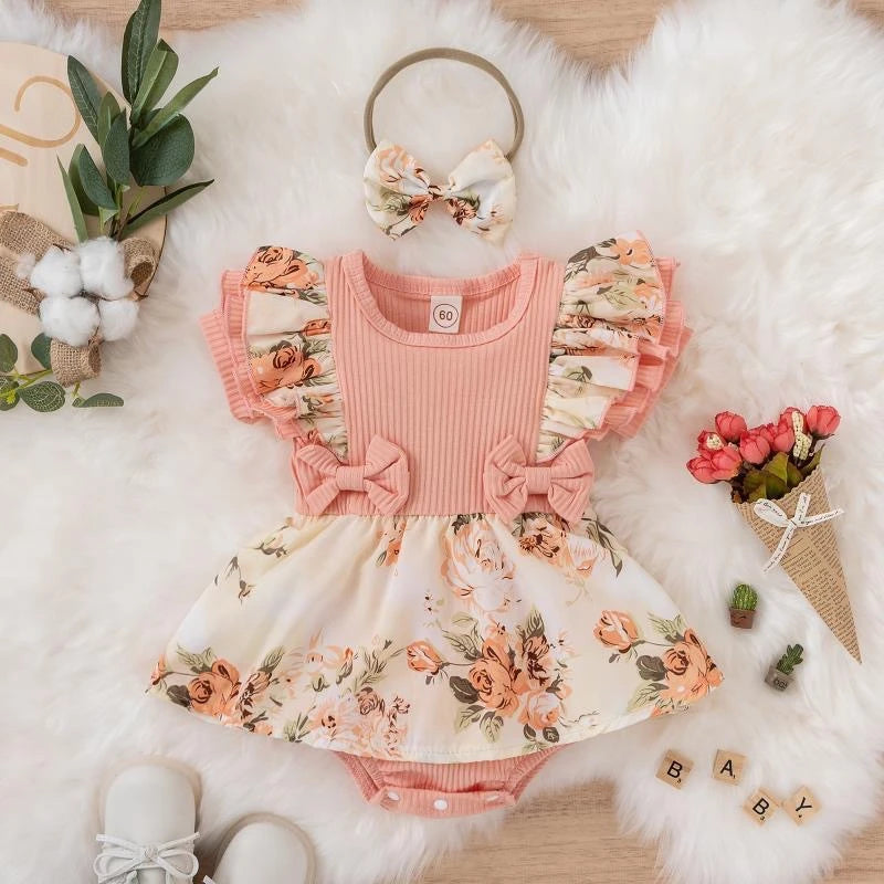 Summer Baby Girl Striped Jumpsuit