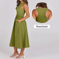 Sleeveless Patchwork Knit Racerback Sundress