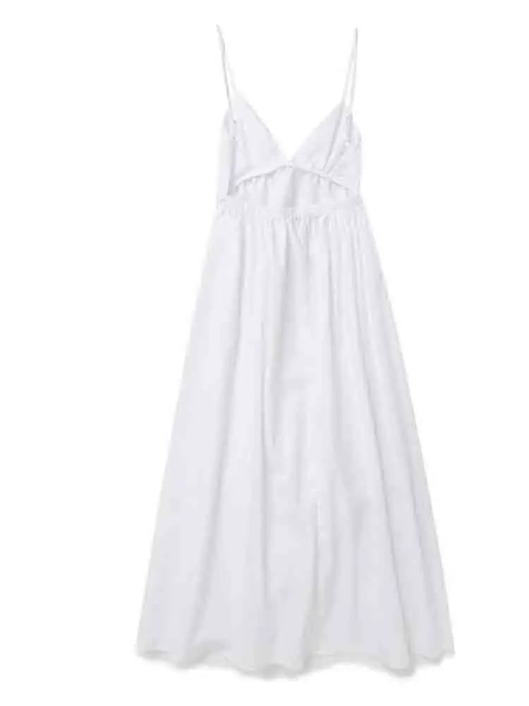 Sexy Backless V-Neck Midi Dress