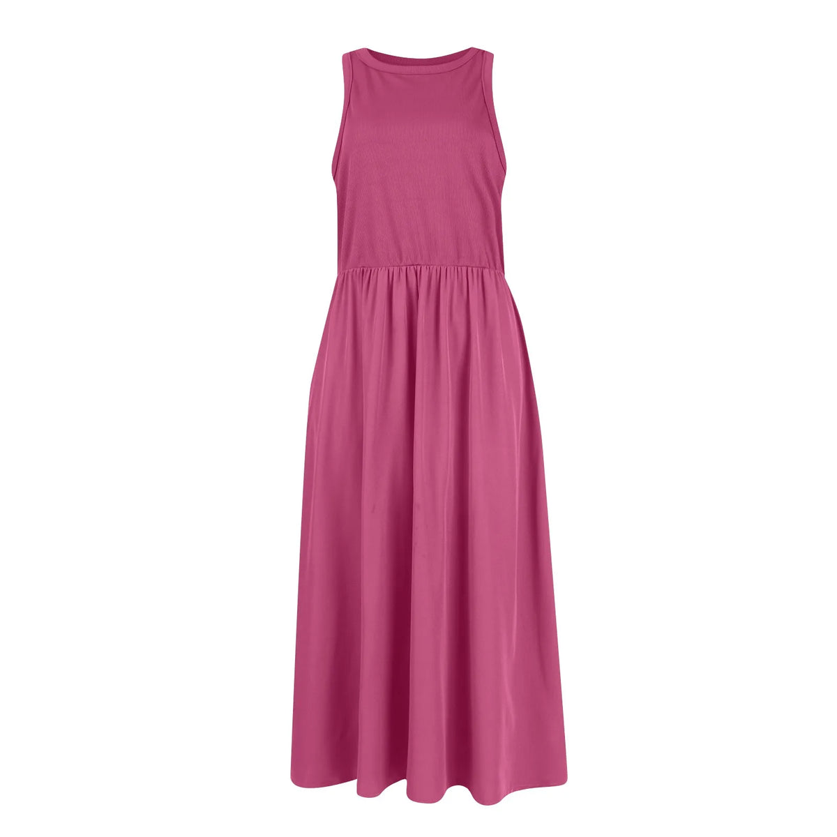 Sleeveless Patchwork Knit Racerback Sundress