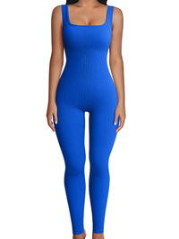Solid Color Sleeveless Yoga Jumpsuit