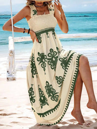Summer Floral Spaghetti Strap Long Dress for Women