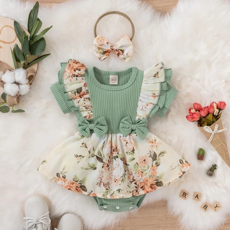 Summer Baby Girl Striped Jumpsuit