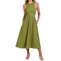 Sleeveless Patchwork Knit Racerback Sundress