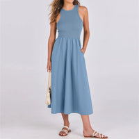 Sleeveless Patchwork Knit Racerback Sundress