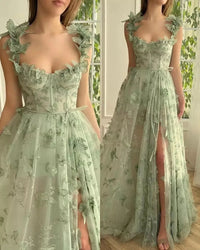 Elegant Lace Long Evening Dress