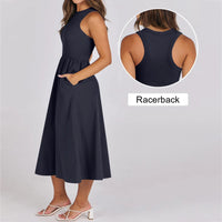 Sleeveless Patchwork Knit Racerback Sundress