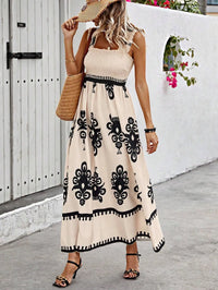 Summer Floral Spaghetti Strap Long Dress for Women