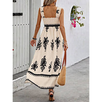 Summer Floral Spaghetti Strap Long Dress for Women
