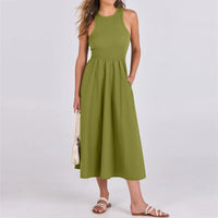 Sleeveless Patchwork Knit Racerback Sundress