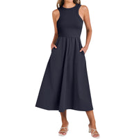 Sleeveless Patchwork Knit Racerback Sundress