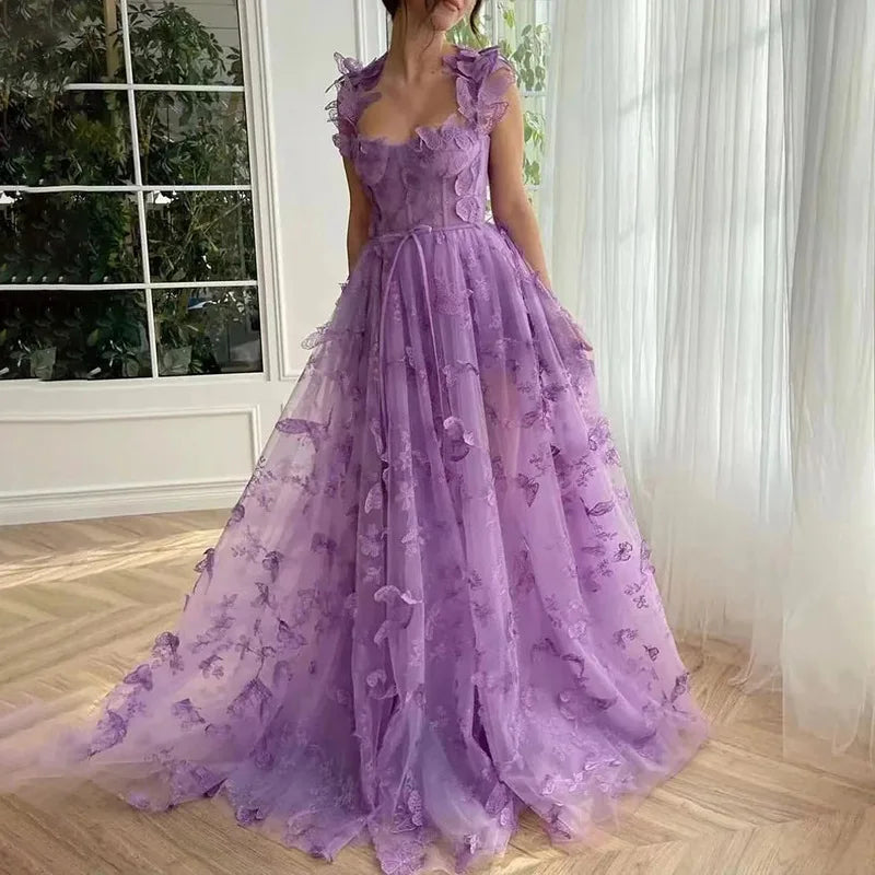 Elegant Lace Long Evening Dress