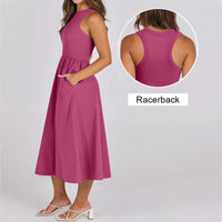 Sleeveless Patchwork Knit Racerback Sundress