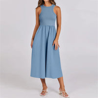 Sleeveless Patchwork Knit Racerback Sundress
