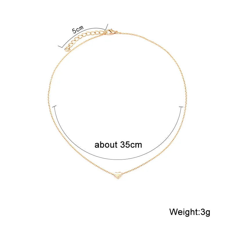 Minimalist Heart LOVE Clavicle Necklace