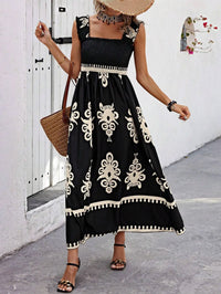 Summer Floral Spaghetti Strap Long Dress for Women