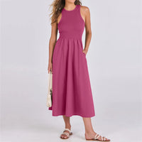 Sleeveless Patchwork Knit Racerback Sundress